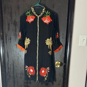 Black Floral Embroidered Jacket